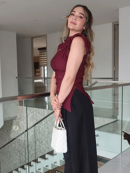 Karoline™ | Elegancka bezrękawnik z fałdami