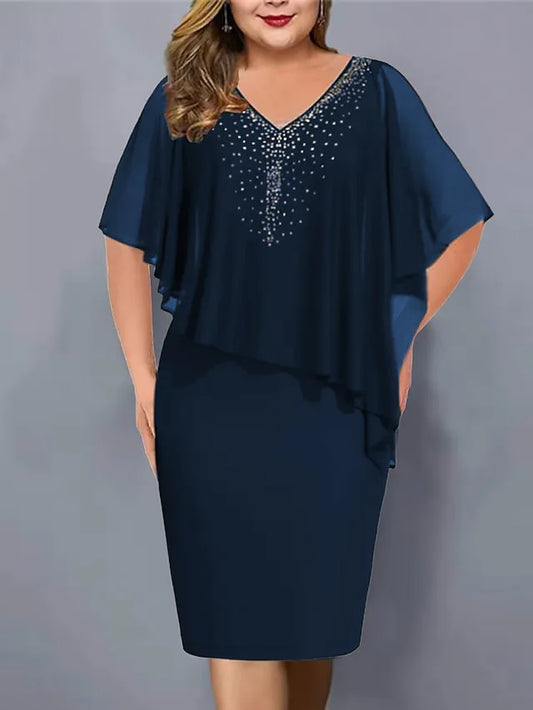 Beate™ | Elegancka Sukienka z Kaskadowymi Klejnotami