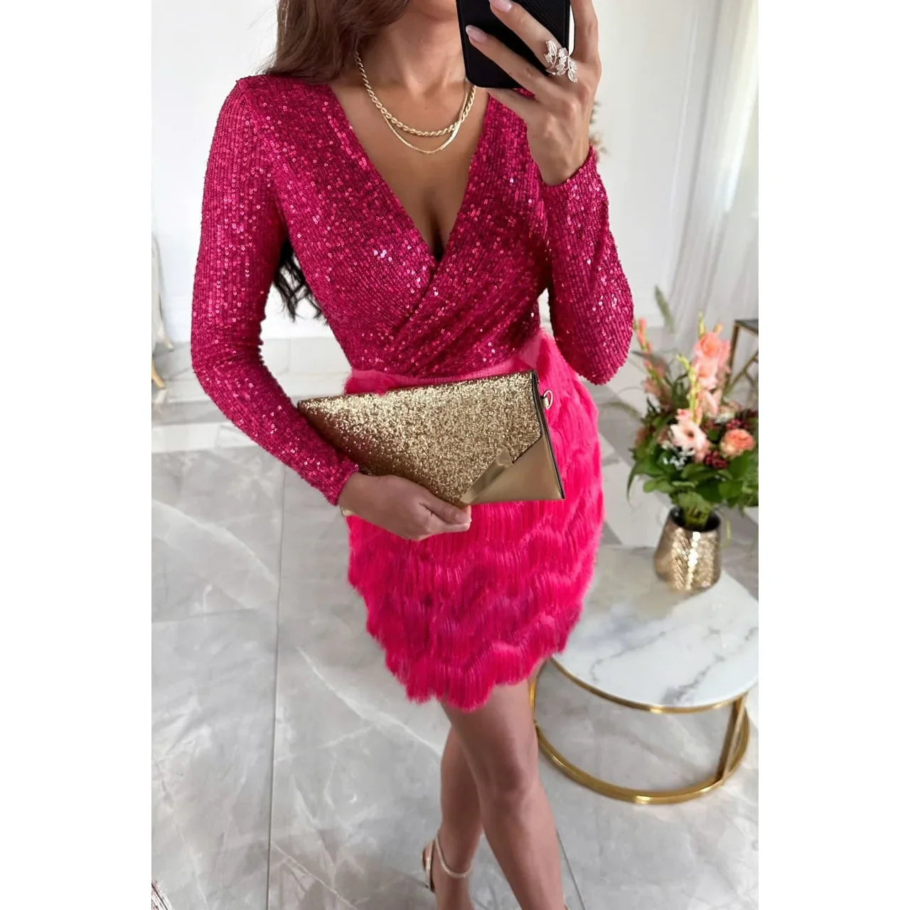 Lena™ | Błyszcząca Sukienka Bodycon