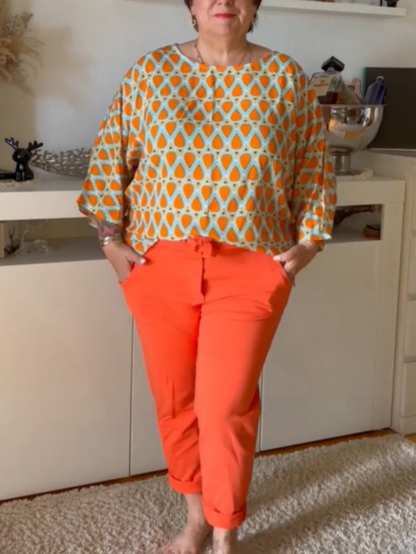 Elegancka kolorowa bluzka na jesień