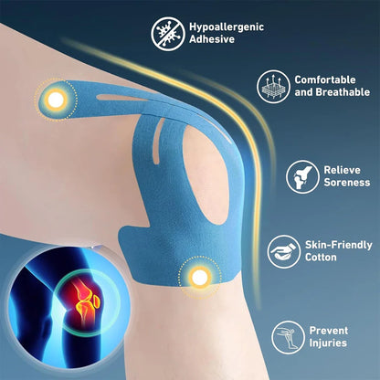 Taśma Kinesjologiczna w Precyzyjnych Cięciach do Wsparcia Mięśni i Łagodzenia Bólu – Elastyczna i Wodoodporna Taśma Sportowa