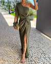 Naomi | Luksusowa sukienka na jedno ramię z eleganckim rozcięciem