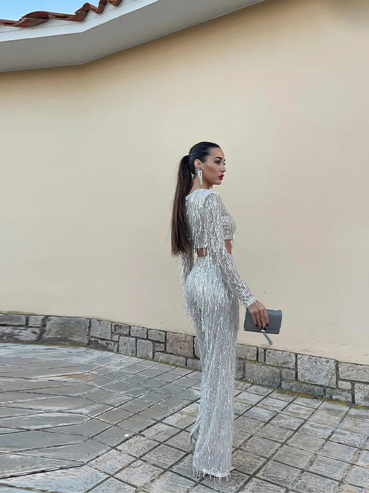 Marlene™ | Glamourystyczny zestaw składający się z dwóch części z cekinami
