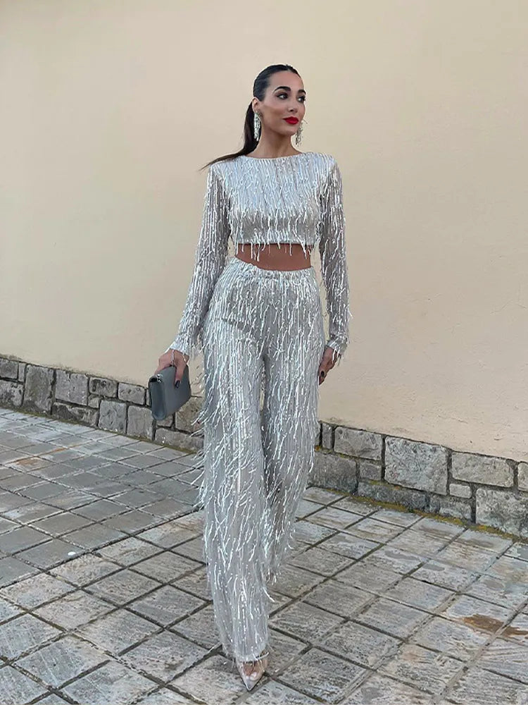 Marlene™ | Glamourystyczny zestaw składający się z dwóch części z cekinami