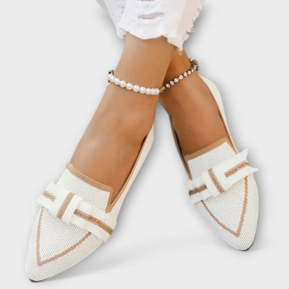 Płaskie Damskie Buty z Wiązanym Wzorem
