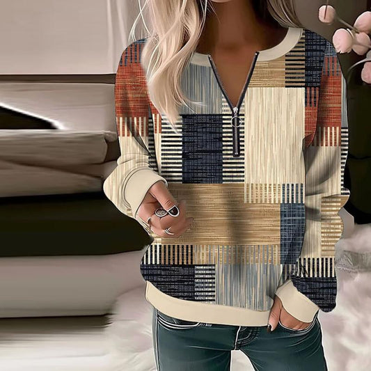 Tasia Casual Bluza z Kolorowymi Blokami