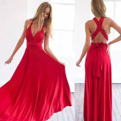 Ayla – Długa Sukienka Halter z Otwartych Plecami