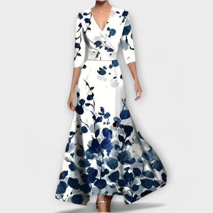 Elegancka sukienka z designerskimi rękawami