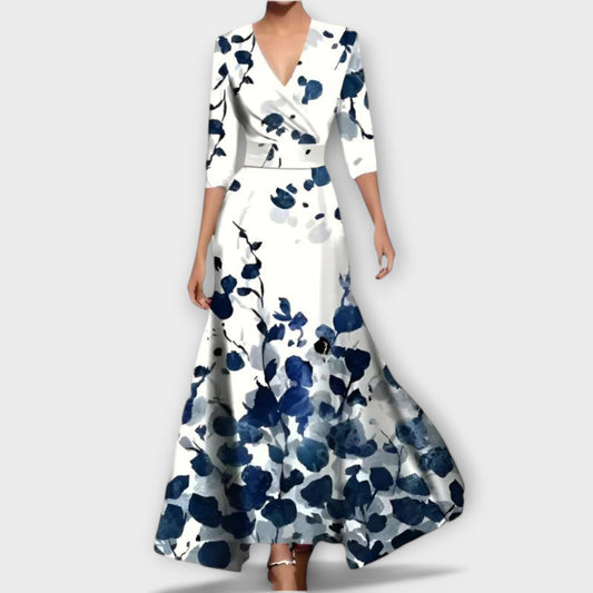 Elegancka sukienka z designerskimi rękawami
