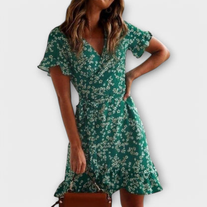 Krótką sukienkę Boho w Zieleni