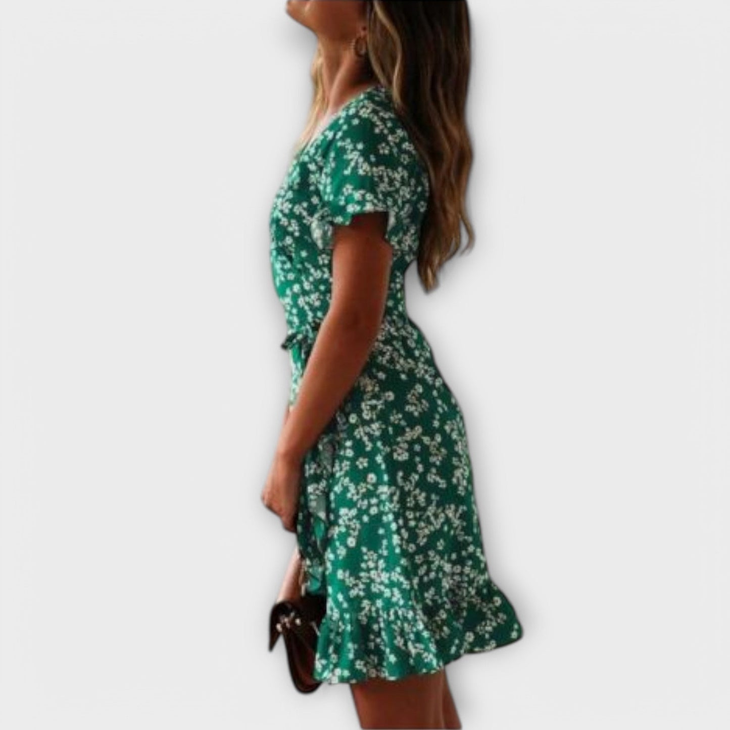 Krótką sukienkę Boho w Zieleni