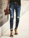 Jasmijn | Niebieskie zniszczone skinny jeans