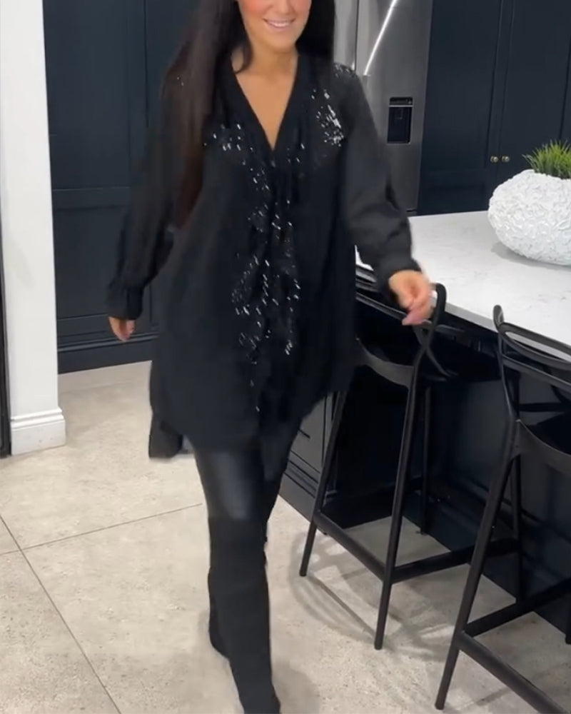 Bluzka z falbanami w eleganckim stylu