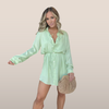 Lekka Sukienka Koszulowa z Wiązaniem – Casual Chic