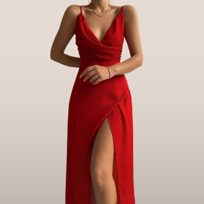 Aurora – Elegancka Maxi Sukienka z Ramiączkami