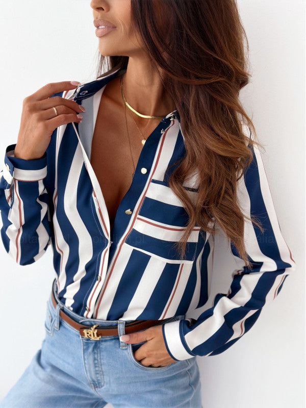 Monika | Elegancka bluzka damska z satynowym nadrukiem