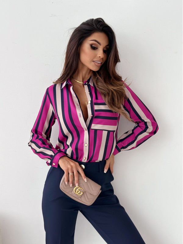 Monika | Elegancka bluzka damska z satynowym nadrukiem