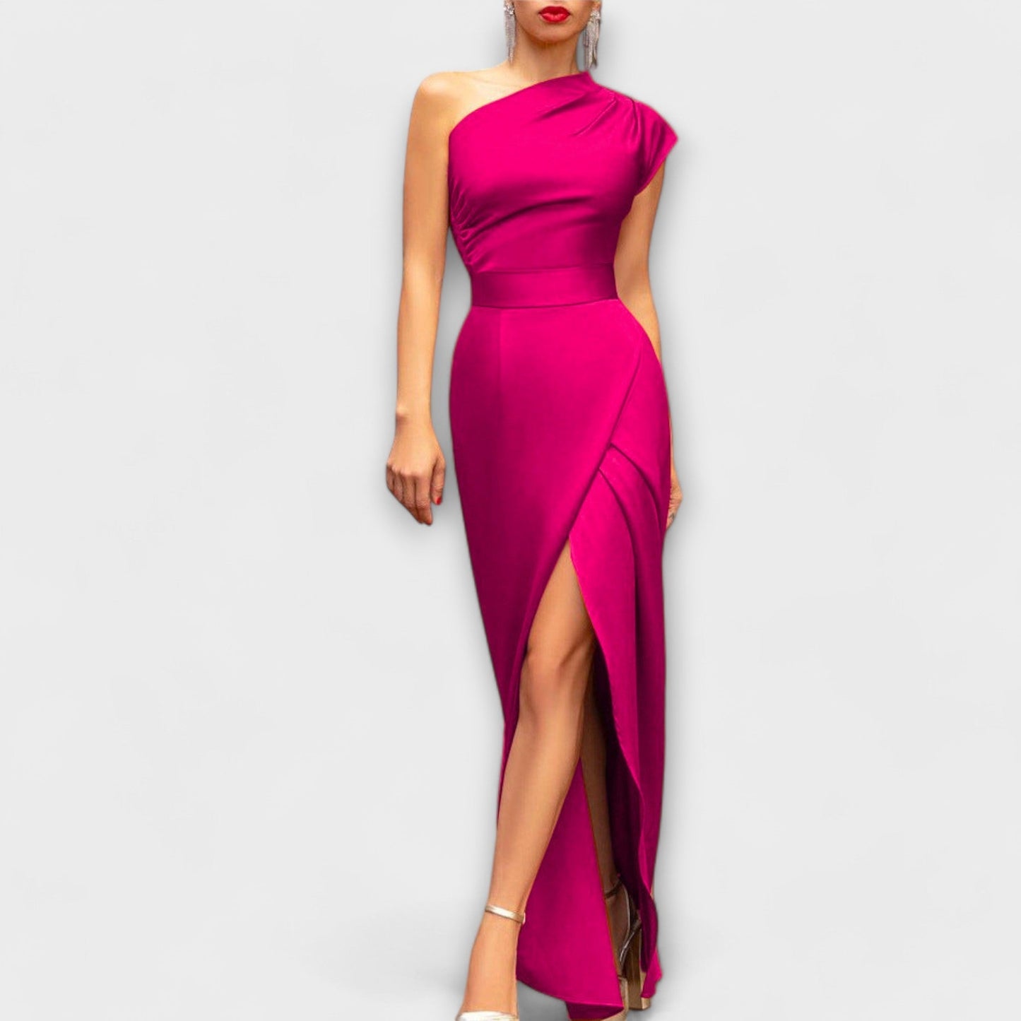 Elegancka asymetryczna sukienka wieczorowa