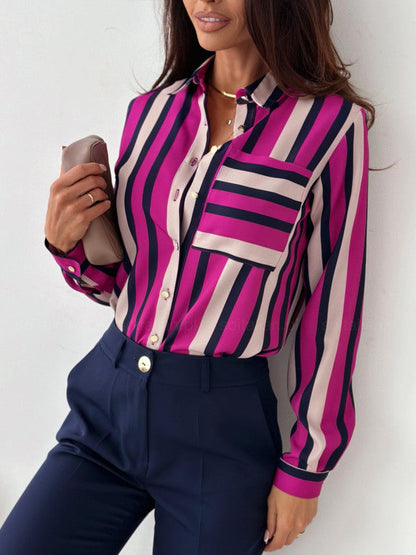 Monika | Elegancka bluzka damska z satynowym nadrukiem