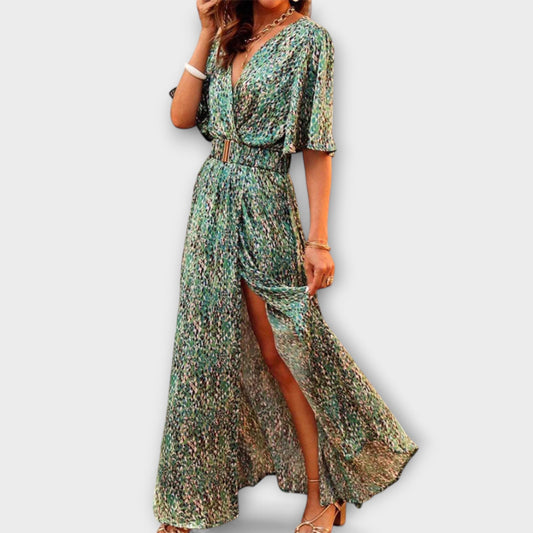 Dorothy - Boho Maxi Sukienka z V-dekoltem