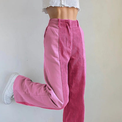 Sandra | Vintage patchwork korduroy damskie spodnie
