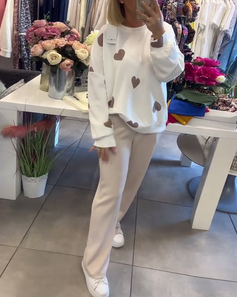 Milu | Sweter z bawełny z serduszkami