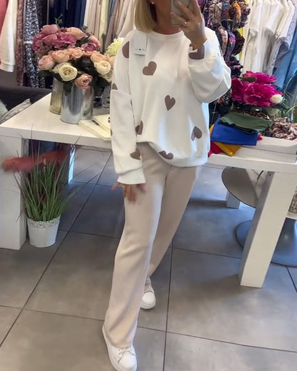 Milu | Sweter z bawełny z serduszkami