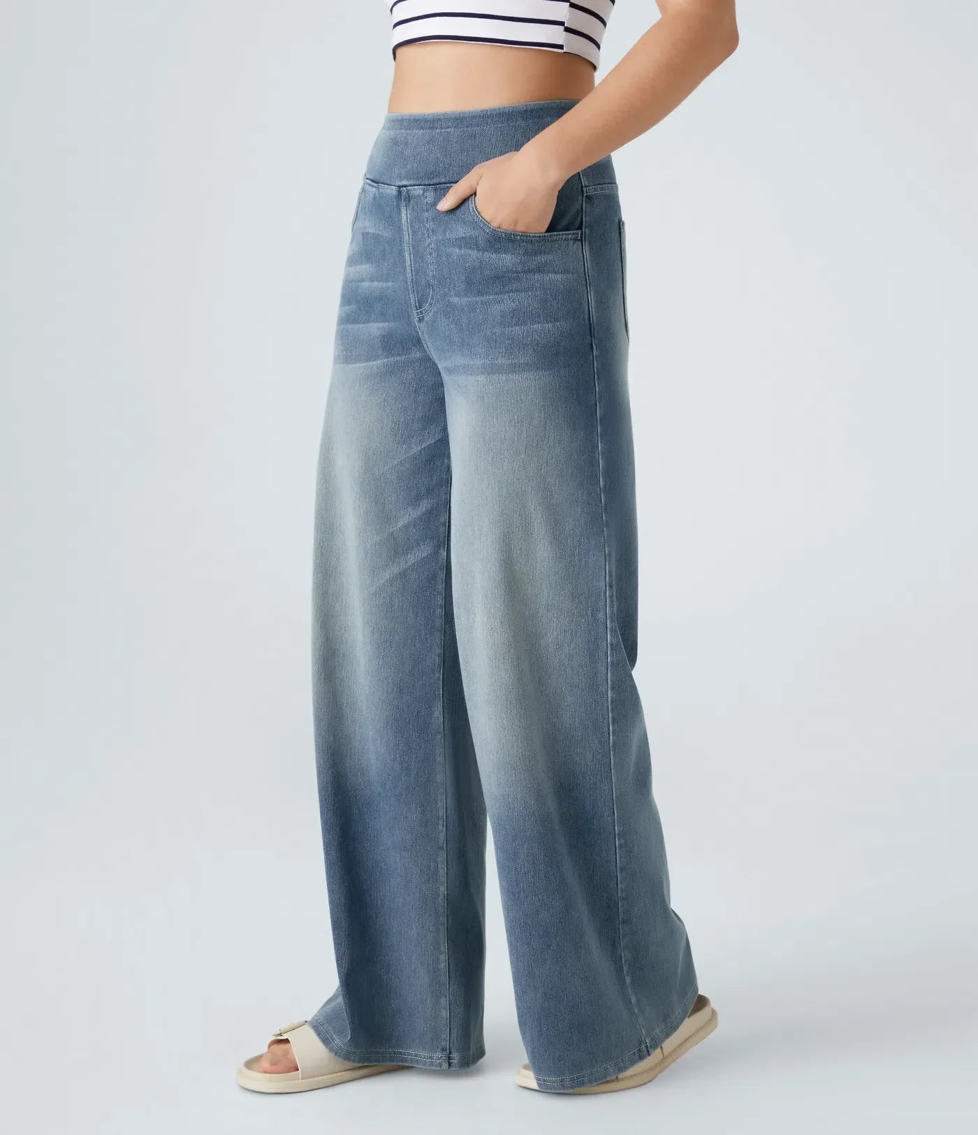 Enna™ Szerokie Spodnie Stretch