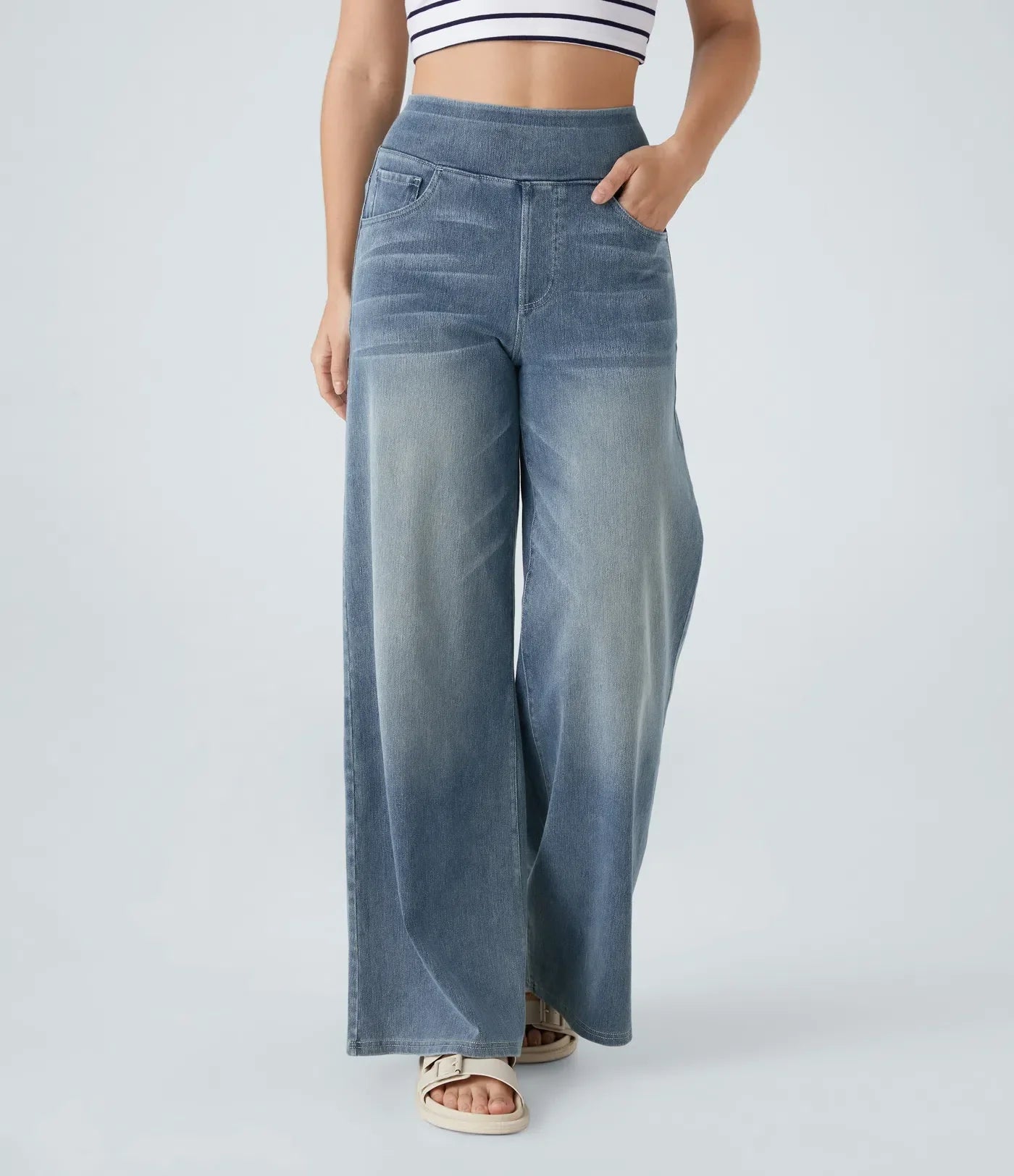Enna™ Szerokie Spodnie Stretch