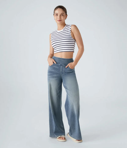 Enna™ Szerokie Spodnie Stretch