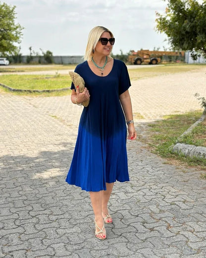 Mila | Elegancka Sukienka Bawełniana z Okrągłym Dekoltem