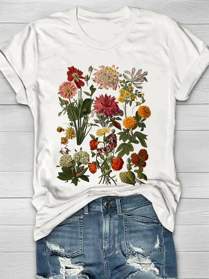 Roos | Vintage t-shirt z kwiatowym nadrukiem