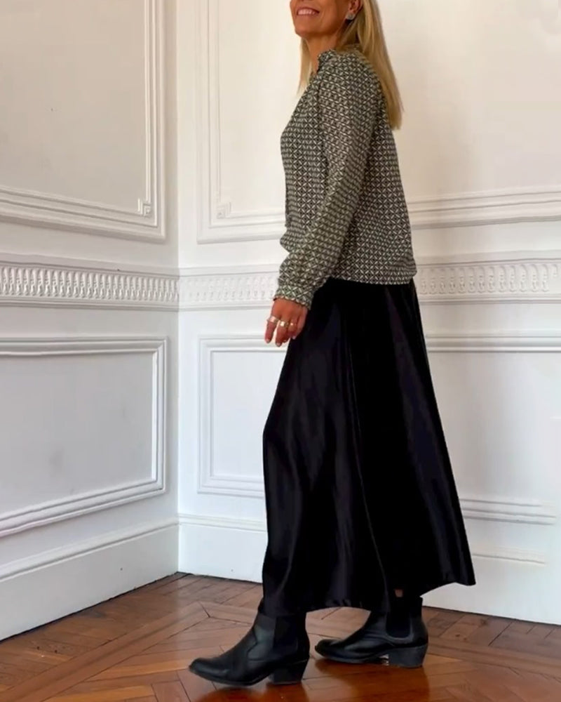 Ella | Casual blouse z dekoltem w serek i geometrycznym wzorem