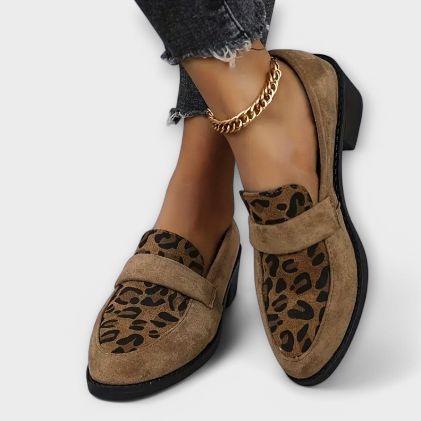 Eleganckie Damskie Buty z Printem w Lamparta