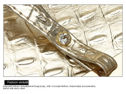 Isabella Torba na Ramię | Przestronna torba z krokodylowym wzorem