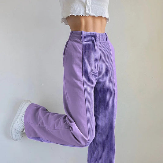 Sandra | Vintage patchwork korduroy damskie spodnie