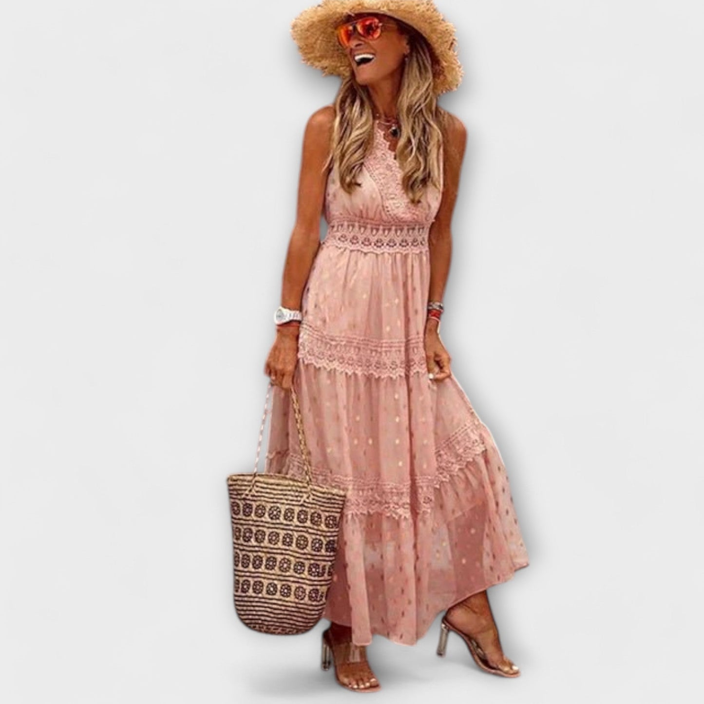 Maxikleid z koronką Boho