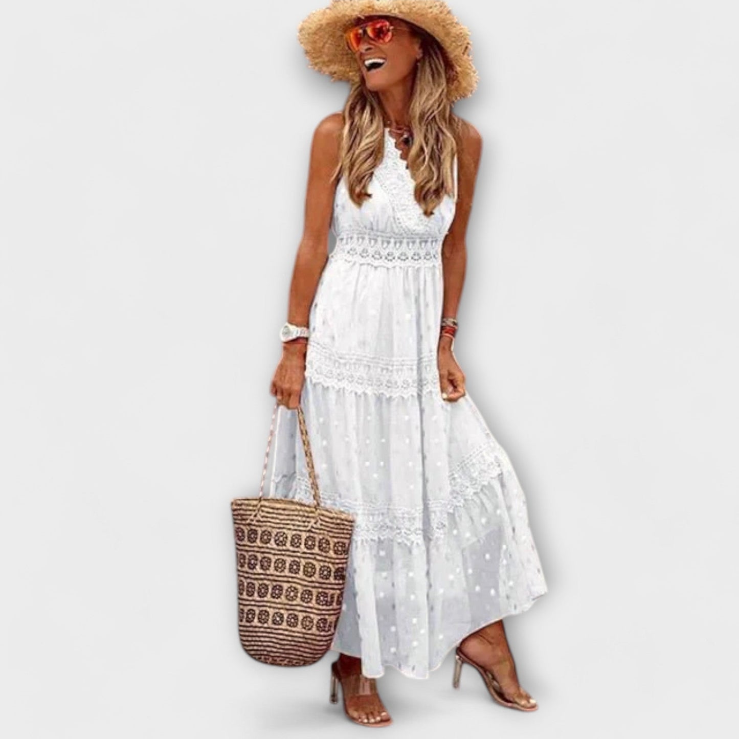 Maxikleid z koronką Boho