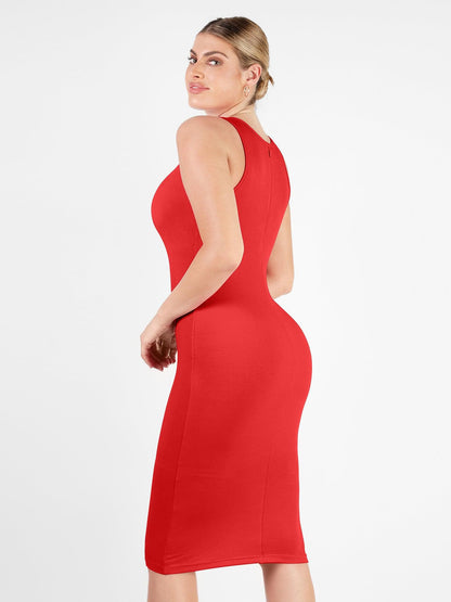 Wbudowana Shapewear - Bezrękawowa Sukienka Lounge
