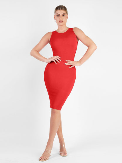 Wbudowana Shapewear - Bezrękawowa Sukienka Lounge
