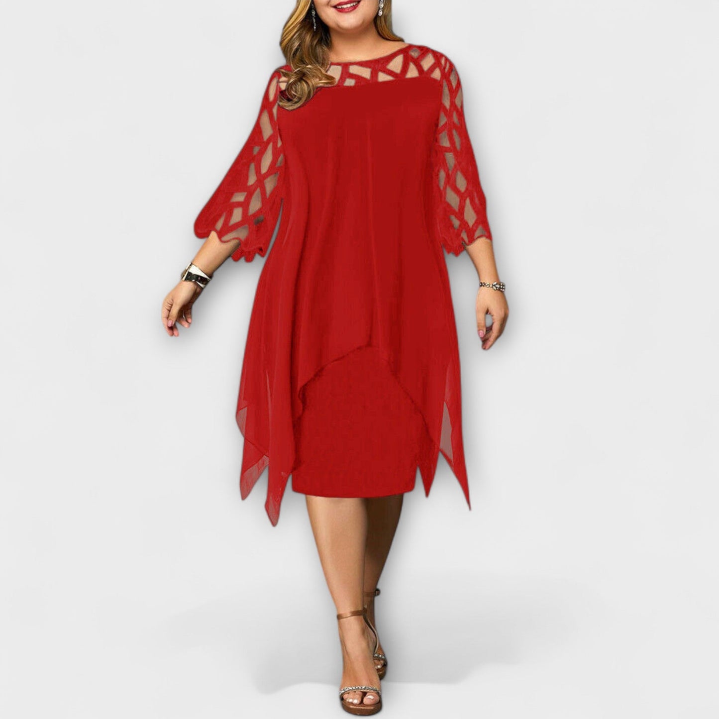 Jamie - Elegancka Midi Sukienka Plus Size