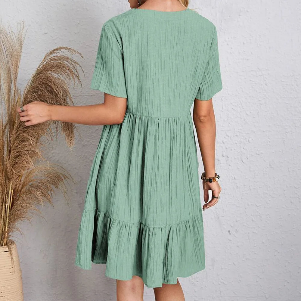Sukienka Boho z Falbaną – Lekkość i Styl