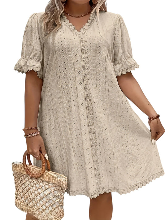Sukienka damska plus size – z dekoltem V i eleganckim krojem