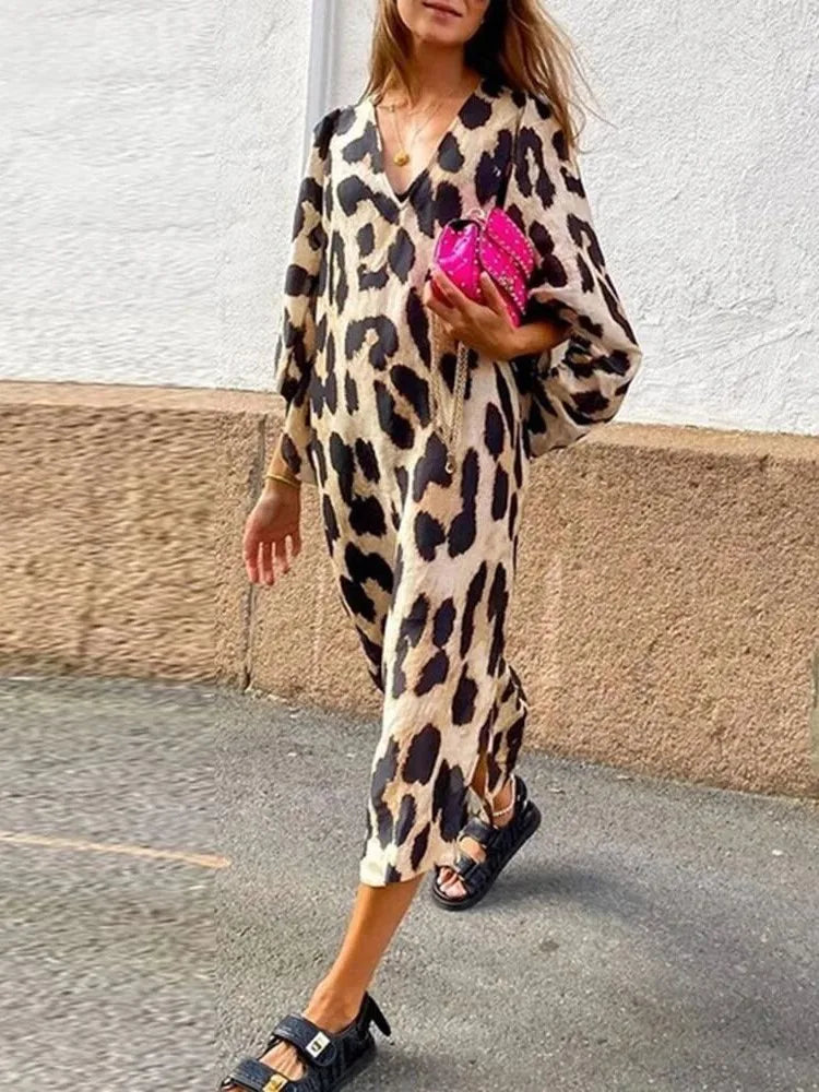 Sukienka Maxi w Panterkę – Odważny i Modny Styl
