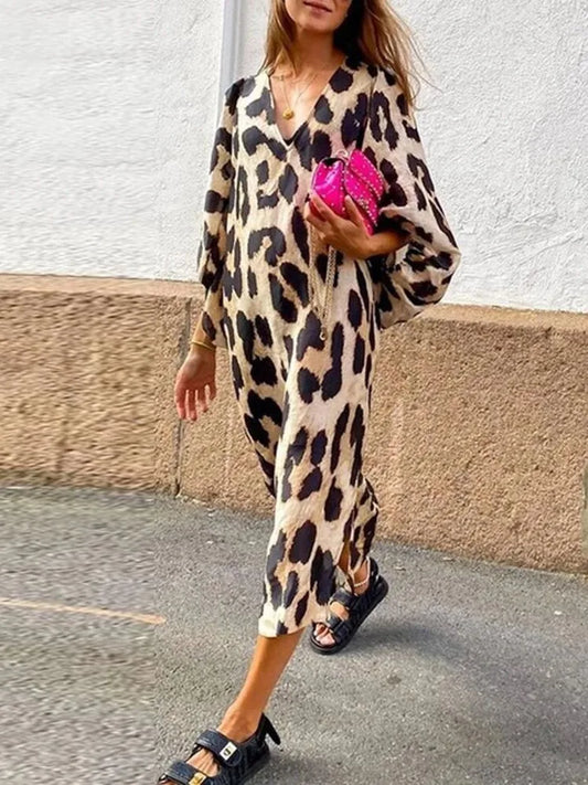 Sukienka Maxi w Panterkę – Odważny i Modny Styl