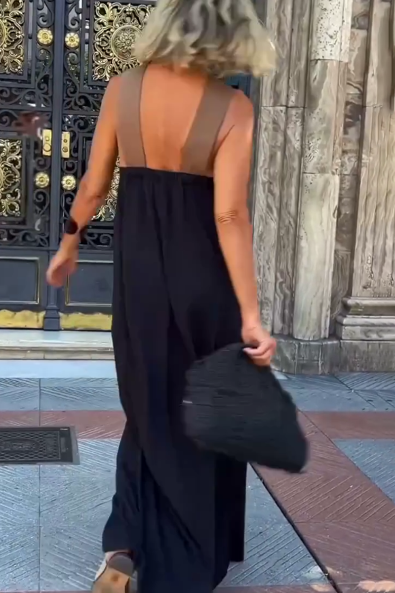 Sukienka Melina Cross Halter Neck Bez Rękawów Ze Szwem
