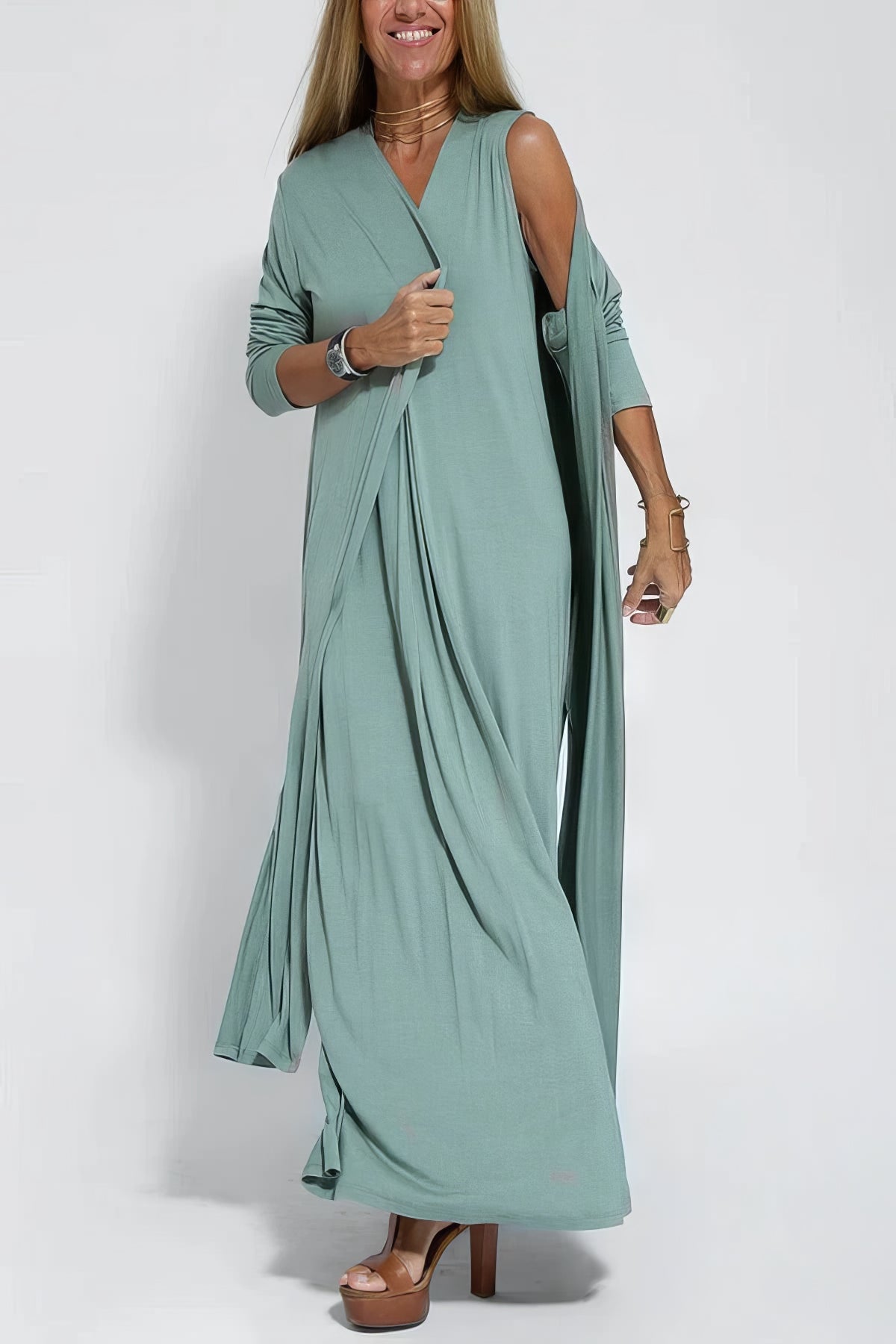 ISABELL - ELEGANCKA SUKIENKA MAXI Z DODATKOWYM SWETREM JAKO PREZENT